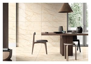 Azulejos de porcelana esmaltada antideslizante de diseño italiano moderno MANTAN CREMA textura sólida para decoración de habitación de Hotel, apartamento, Villa, Hospital - Product Image 2