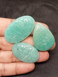 Cabujón de amazonita verde natural hecho a mano, piedras preciosas sueltas, tamaños mixtos para la fabricación de joyas - Product Image 4