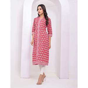 Cotton Block Printed <b>Red</b> Kurti Indian Dresses for Women-<b>Red</b> Lehenga Choli <b>Saree</b> Salwar Kameez Pakistani Salwar All Stitched - Product Image 6