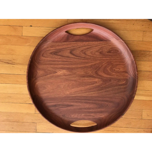 Plateau en bois personnalisé en gros multifonction rond en bois naturel plateau de service ustensiles de cuisine de table utilisation hôtel & Restaurant - Product Image 6