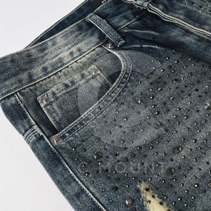 Pantalons jeans strass style unique sur mesure pour hommes à vendre Pantalons jeans strass personnalisés avec votre propre design - Product Image 5