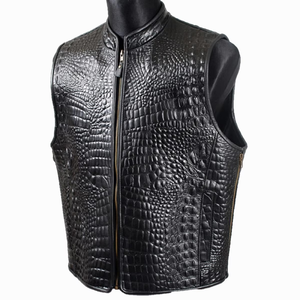 Fabricants et fournisseurs de gilets en cuir pour hommes, gilets en cuir pour moto, gilets en cuir tendance, fabriqués au Pakistan - Product Image 5
