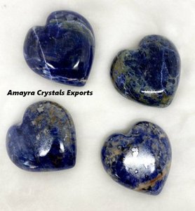 อัญมณีอาเกตหัวใจอ้วน Sodalite หัวใจอัญมณี Sodalite ทําด้วยมือสําหรับการรักษาคริสตัลอายายาราส่งออก - Product Image 6