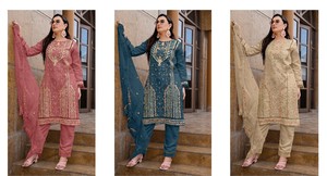 Nueva Colección de Trajes Pakistaníes de Georgette Heavy Fox con Bordado de Lentejuelas y Hilos Múltiples, Estilo de Ropa India y Pakistaní - Product Image 5