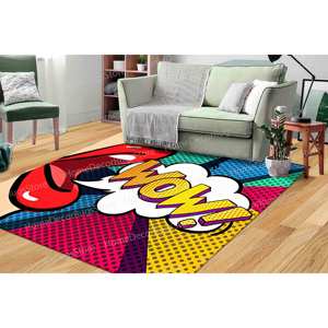 Tapis imprimé : Graffiti, Lèvre, Personnalisé, POP ART, Salle de bain, Intérieur, Entrée, Murale, Femme, Cadeaux personnalisés, Tapis fin non tissé - Product Image 5