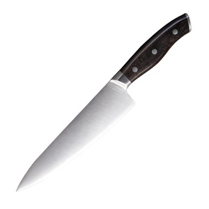 Venta al por mayor personalizado de alta calidad OEM ODM servicio Fix Blade Venta caliente de acero inoxidable cuchillos de cocina cuchillo Chef cuchillo con mango de madera - Product Image 1