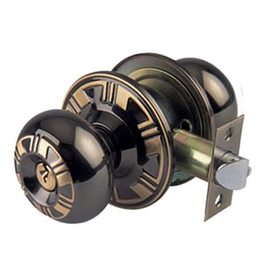 Round <b>Black</b> <b>Door</b> <b>Knob</b> with Engraved Design Perfect for Wooden <b>Doors</b> in Homes Offices Apartments and Decorative Interiors - Product Image 3