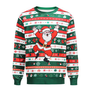 เสื้อสเวตเตอร์คอกลมแขนยาวขนาดใหญ่พิเศษเสื้อสเวตเชิ้ตแขนยาวพิมพ์ลาย3D คริสต์มาสสำหรับผู้ใหญ่ - Product Image 1