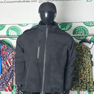 Vestes d'hiver pour hommes en softshell polaire imperméables coupe-vent avec capuche cargo, manteaux de pêche, de randonnée, de trekking, col montant, fermeture éclair - Product Image 4