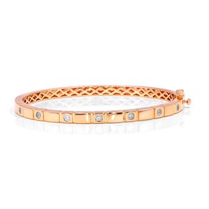 Vintage Round Moissanite Gold Plated Sterling <b>Silver</b> <b>Bangle</b>-Gift <b>for</b> Party Occasions - Product Image 3