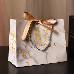 Sac en papier d'art en <span class=keywords><strong>marbre</strong></span> rose MU avec ruban en soie, sac personnalisé avec logo, sac pour vêtements, sac cadeau, sac de shopping - Product Image 5