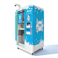 Distributeur automatique de lait frais Haloo 120L réfrigéré en libre-service avec scellage de gobelets, nettoyage et paiement Cloud