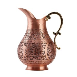 Diseño de grabado Jarras de agua de cobre Jarra para beber de cobre sólido Hoteles y restaurantes Jarra de agua de cobre decorativa - Product Image 1