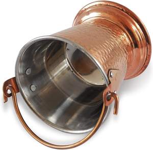 Balti en acier et cuivre, design martelé, seau pour servir les aliments, ustensiles de cuisine polyvalents, vaisselle, forte demande en gros - Product Image 6