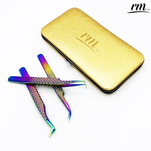 Pince à épiler professionnelle RMI de qualité supérieure en acier inoxydable avec logo personnalisé et poignée diamantée pour extensions de cils, taille personnalisable - Product Image 5