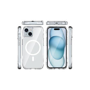 Coque transparente compatible MagSafe pour iPhone 15, style brillant, fine et protectrice en silicone, compatible Tecno - Product Image 3