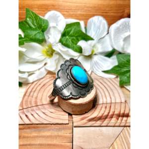 Navajo Handmade Kingman Turquoise & Sterling Silver Cuff Bracelet Fashionable Accessory - Product Image 2