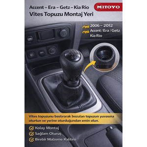 Pomo de Palanca de Cambios Negro para Kia Accent Era Getz Rio de 5 Velocidades, Compatible con Modelos 2006-2012 - Product Image 4