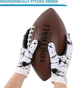 Guantes de Fútbol Americano de Silicona y Poliéster Antideslizantes de Alta Calidad, con Logotipo Personalizado, Agarre Superior, Los Mejores Guantes Deportivos - Product Image 4