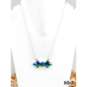 Southwest Handmade Peacock Dahlia <b>Opal</b> <b>Necklace</b> with Sterling Silver Bezel Setting Inlay - Product Image 1