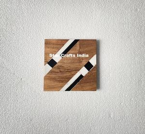 2025 Hot Selling Drinkware Wooden Tea <b>Coasters</b> Modern Design Resin <b>Drinking</b> <b>Coasters</b> Tableware Drinkware Mats and Pads <b>Coaster</b> - Product Image 2