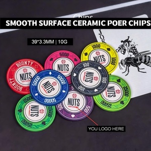 Fichas de Póker Personalizadas <span class=keywords><strong>NUTS</strong></span> Bounty de Superficie Lisa de 39 mm, Cerámica Premium, Denominación de Alto Valor para Torneos de Texas Hold'em - Product Image 1
