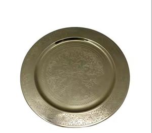 Plateau de service personnalisé en métal argenté de luxe haut de gamme pour la maison ou l'hôtel pour les célébrations du Ramadan Artisanat en métal artisanal - Product Image 1