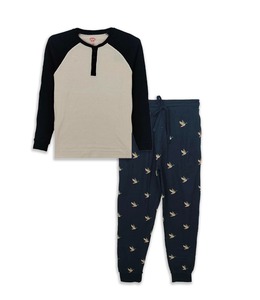 Pijama informal personalizable con estampado de 100% algodón para hombre, conjunto de botones con ropa de dormir de bambú, pijama verde para hombre - Product Image 1