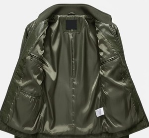 Chaqueta de Cuero Genuino Negra para Hombre, Corte Entallado, Estilo Motero, Cuello Alto, Cremallera, Prenda Exterior para Motocicleta, Estilo Vintage Suave, Invierno - Product Image 6