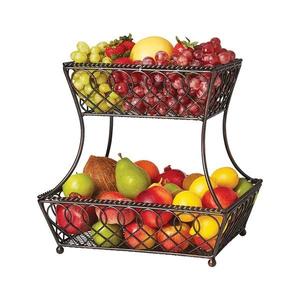 Bol à fruits élégant en fil métallique, design ouvert, organisateur de comptoir pour la maison, la cuisine, la salle à manger et le rangement - Product Image 1