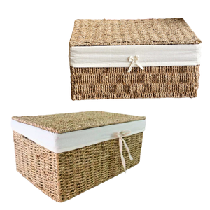 <b>SEAGRASS</b> <b>STORAGE</b> <b>BASKET</b> With Removable Cotton Liner Sturdy Metal Frame Eco <b>Storage</b> <b>Basket</b> for Wholesale Vietnam Crafts - Product Image 1