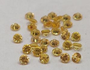 Zafiro amarillo calentado solo natural 1mm Corte facetado brillante redondo Calidad excelente - Product Image 2