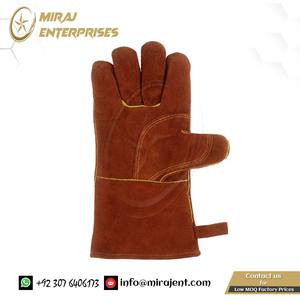 ถุงมือเชื่อมถุงมือหนังจากปากีสถานทนทานป้องกันน้ำร้อนลวก - Product Image 3