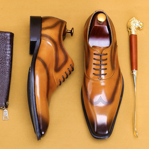 Chaussures de luxe brillantes 2025 - Chaussures Oxford formelles en cuir pour hommes, style anglais, pour affaires - Product Image 3