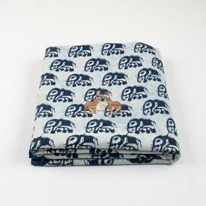 Dernière collection de tissus en coton imprimé éléphant indigo, faits main et fabriqués à la main, pour la couture, le quilting et l'artisanat - Product Image 4