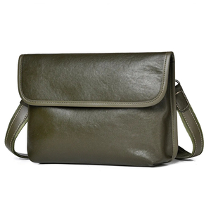 Bolso Bandolera de Cuero Verde Oliva para Mujer, Color Sólido, Cierre de Solapa, Estilo Clásico, Uso Diario, Todas las Temporadas - Product Image 1