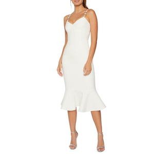 Abito a sirena LIKELY Hirsch con spalline a catena bianche, taglia 6, stile spalline sottili, vita naturale - Product Image 1