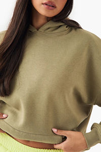 Fabrication en usine de sweats à capuche surdimensionnés 400GSM, épaules tombantes, manches longues, style ample, bas extensible, bordure côtelée sur le devant, écologique - Product Image 2