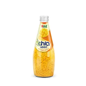 Best Price 290ml Glass bottle VINUT Chia seed drink with Mango Juice High Quality Custom Private Label Chia Juice
