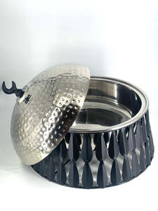 Cazuela de Hotpot con soporte revestido negro, la mejor olla caliente Premium, caja de Color minimalista de lujo hecha a mano, tapa de acero inoxidable, tamaño personalizado - Product Image 3