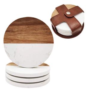 Ensemble de sous-verres classiques écologiques faits à la main, épaisseur 5 mm, en pierre, bois et résine, pour la décoration de la maison, cadeaux personnalisés - Product Image 6