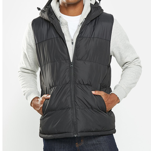 Veste matelassée sans manches pour homme REDDITO SPORTS personnalisée, respirante, en laine, avec capuche amovible, coupe-vent, vente en gros - Product Image 1