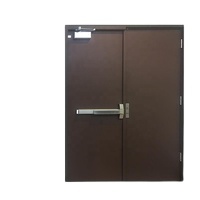 Porte coupe-feu en acier homologuée UL, résistance au feu 60-180 minutes, double battant, finition laquée, pour projets commerciaux aux États-Unis