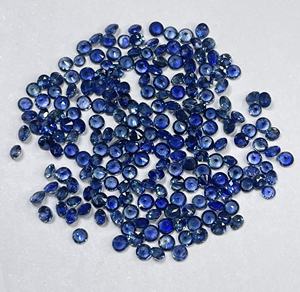 พลอยไพลินสีน้ำเงินธรรมชาติคุณภาพสูง ขนาด 1.5-2.5 มม. ทรงกลมเจียระไนแบบบริลเลียนท์ สีน้ำเงินรอยัล  ปรับขนาดแล้ว สำหรับทำสร้อยคอ - Product Image 2