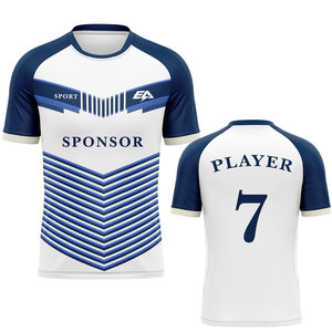 Haute qualité 100% Polyester Logo personnalisé chemise de football tissu doux avec nom numéro personnalisation adultes survêtement de sublimation - Product Image 1