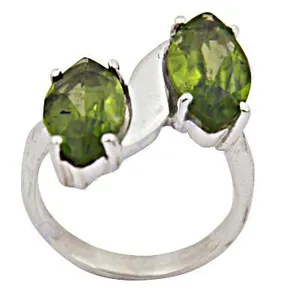 Bague en argent 925 avec péridot pour femme, pierre précieuse taille poire, bijoux fins minimalistes, sertissage à griffes, pour usage quotidien - Product Image 3