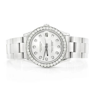 Reloj de Moda Personalizado de Acero Inoxidable con Cristal Recubierto de Cuarzo y Diamantes de Moissanita, Totalmente Adornado, de Lujo - Product Image 1