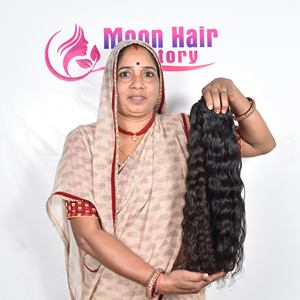 Extensions de cheveux humains vierges bruts naturels, non traités, bouclés, à cuticules alignées, double tirage, qualité temple indien, vente en gros - Product Image 3