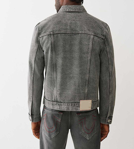 Veste en jean de luxe pour hommes veste élégante à manches longues en jean délavé boutonné veste personnalisée vintage street wear pour hommes vente en gros - Product Image 3