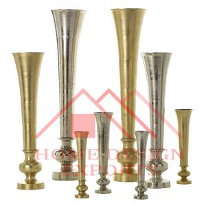 Colección de Jarrones Trompeta para Centros de Mesa de Boda y Hogar, Centro de Mesa Trompeta Grande Dorado de Alta Calidad, Jarrón de Piso - Product Image 1